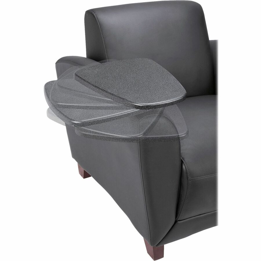 Image of Lorell Club Chair, w/Tablet, 36"x34-1/2"x31-1/4", Black Leather