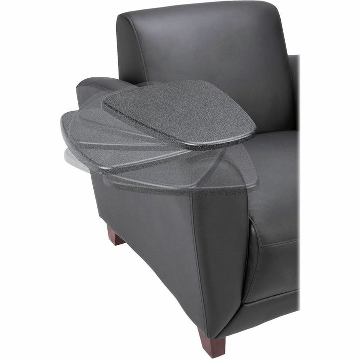 Image of Lorell Club Chair, w/Tablet, 36"x34-1/2"x31-1/4", Black Leather