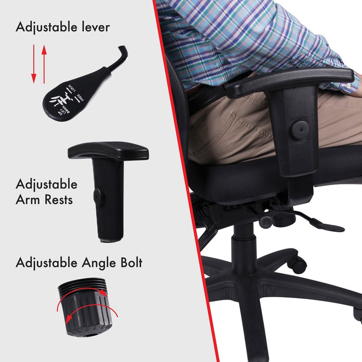 Image of Lorell High-Back Chair,Exec,Swivel,28-1/2"x28-1/2"x45",Black