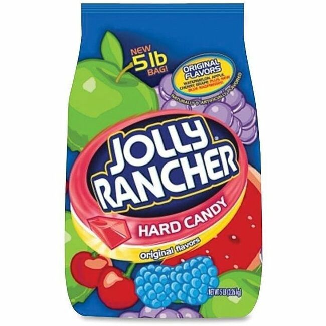 Image of Jolly Rancher 15680 Hershey Co. Bulk Bag Hard Candy, Cherry, Watermelon, Grape, Apple, Blue Raspberry, Individually Wrapped, 1 Bag