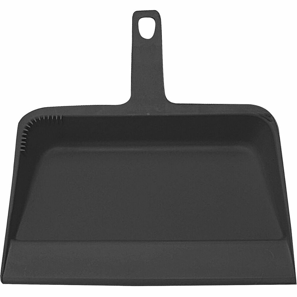 Image of Genuine Joe Dust Pan, Heavy-Duty Plastic, 12", Black
