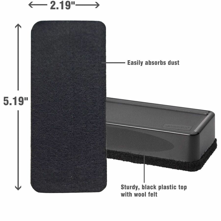 Image of Lorell Board Eraser,Dry-erase,Wool Felt,2-3/16"x5-3/16"x1-5/16",BK