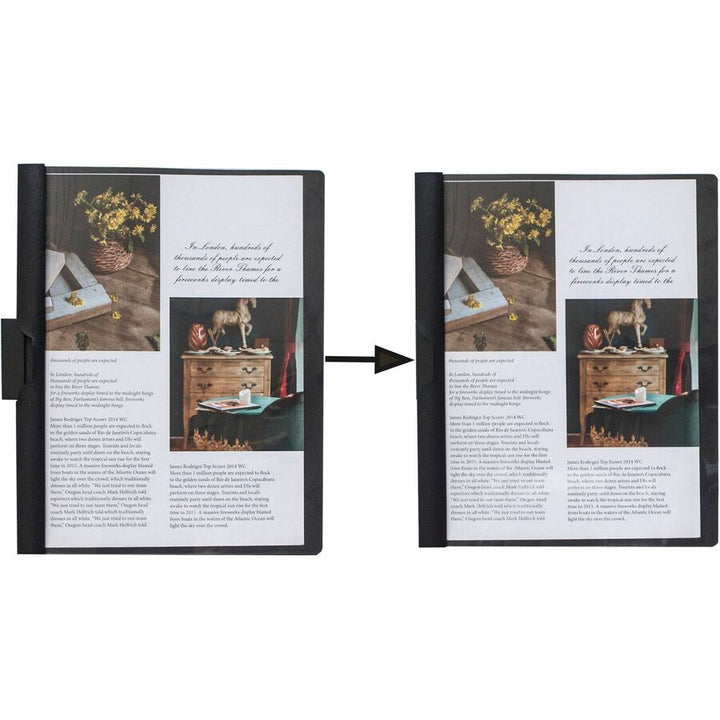 Image of Business Source Report Cover, Side Clip, 30 Sht Cap, 8-1/2"x11", Black