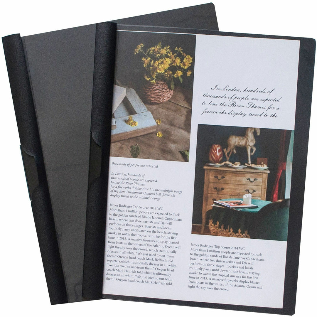Image of Business Source Report Cover, Side Clip, 30 Sht Cap, 8-1/2"x11", Black