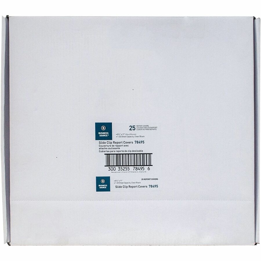 Image of Business Source Report Cover, Side Clip, 30 Sht Cap, 8-1/2"x11", Black