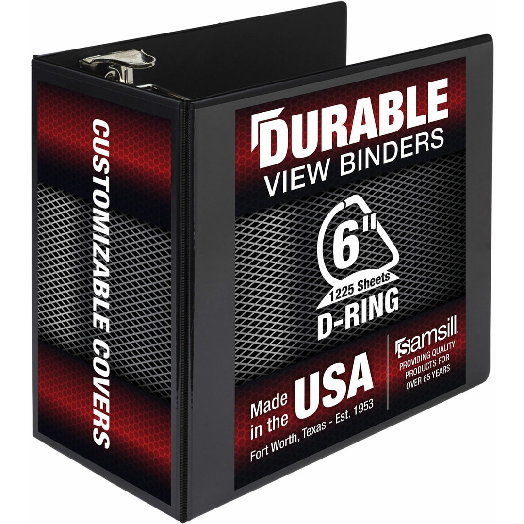 Image of Samsill® Nonstick D-Ring View Binder, 3 Rings, 6" Capacity, 11 X 8.5, Black