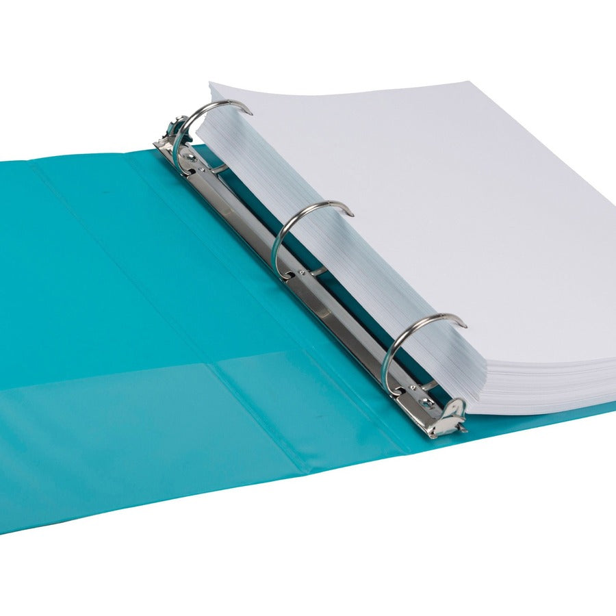 Image of Samsill® Earth's Choice Plant-Based Durable Fashion View Binder, 3 Rings, 2" Capacity, 11 x 8.5, Turquoise, 2/Pack