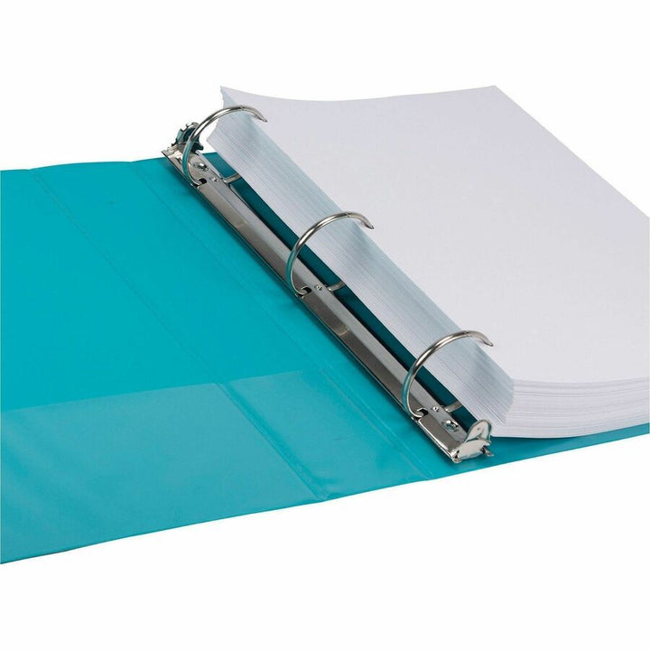 Image of Samsill® Earth's Choice Plant-Based Durable Fashion View Binder, 3 Rings, 2" Capacity, 11 x 8.5, Turquoise, 2/Pack