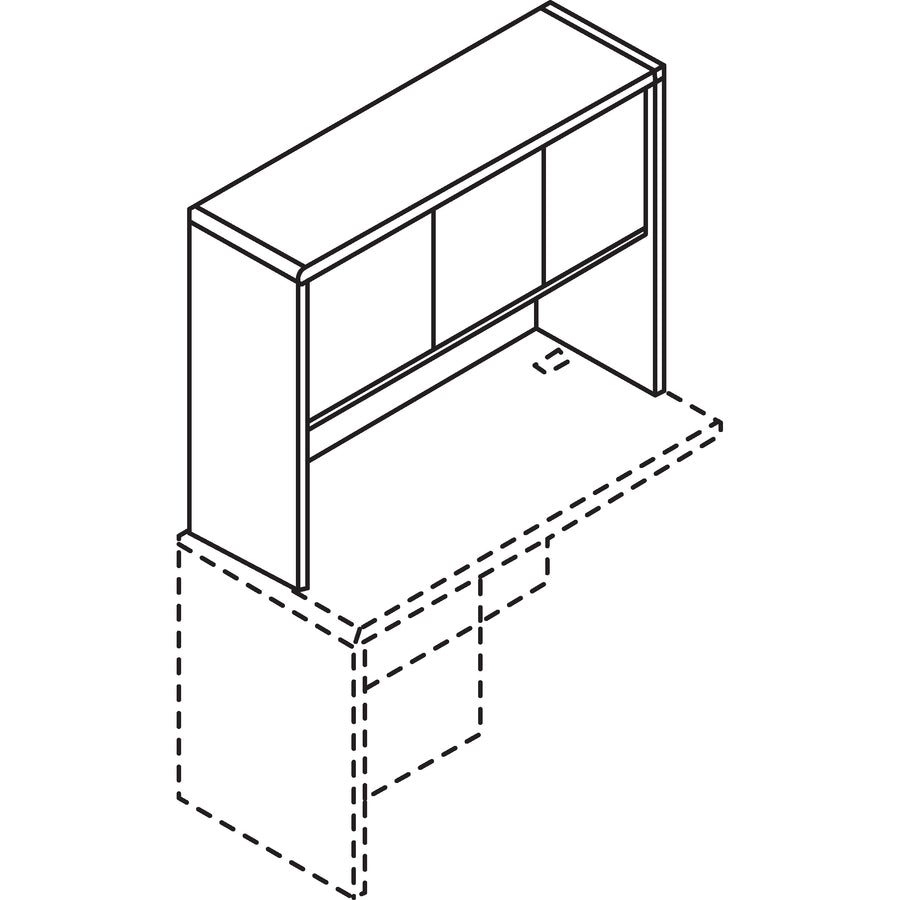 Image of Lorell Hutch w/Doors, 60"x15"x36", Cherry