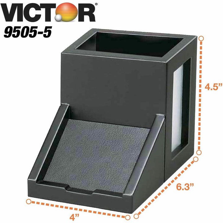 Image of Victor® Pencil Cup, w/Note Holder, 4"x6-5/16"x4-1/2", Midnight Black