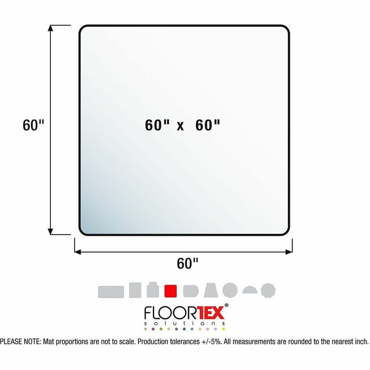 Image of Floortex® Cleartex Ultimat XXL Polycarbonate Chair Mat for Hard Floors, 60" w x 60" l, Clear