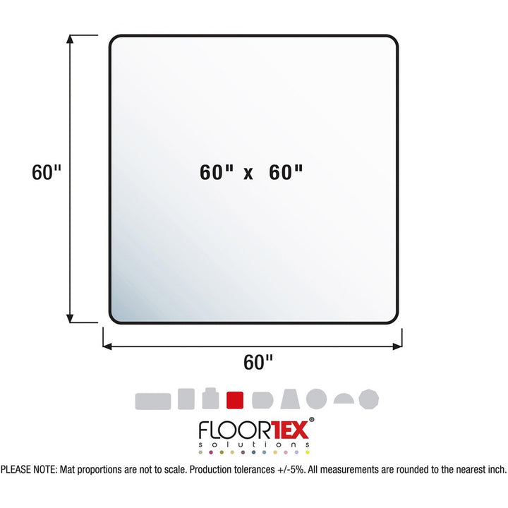 Image of Floortex® Cleartex Ultimat XXL Polycarbonate Chair Mat for Hard Floors, 60" w x 60" l, Clear