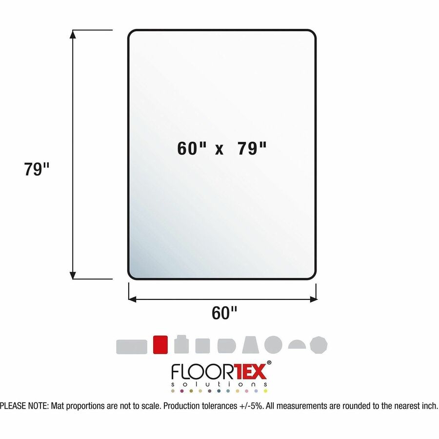 Image of Floortex® Cleartex Ultimat Xxl Polycarbonate Chair Mat For Hard Floors, 60 X 79, Clear