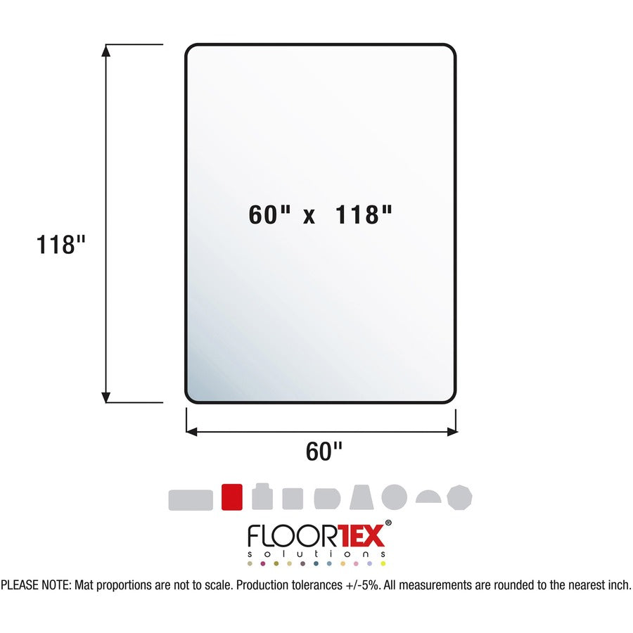 Image of Floortex® Chairmat, Hard Floor, Low/Med Pile, Rectangular, 60"x118",CL