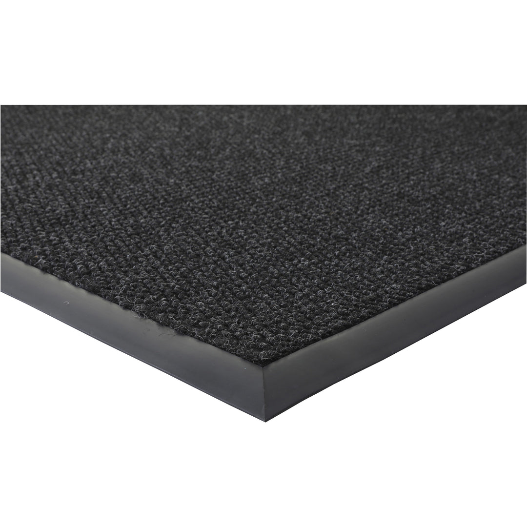 Image of Genuine Joe Wiper/Scraper Indoor Floor Mat, 4"x6", Charcoal Black