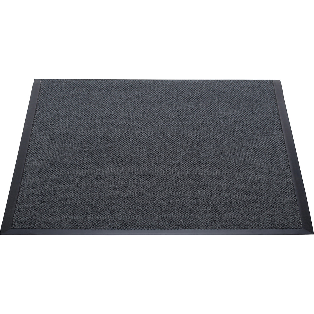 Image of Genuine Joe Wiper/Scraper Indoor Floor Mat, 4"x6", Charcoal Black
