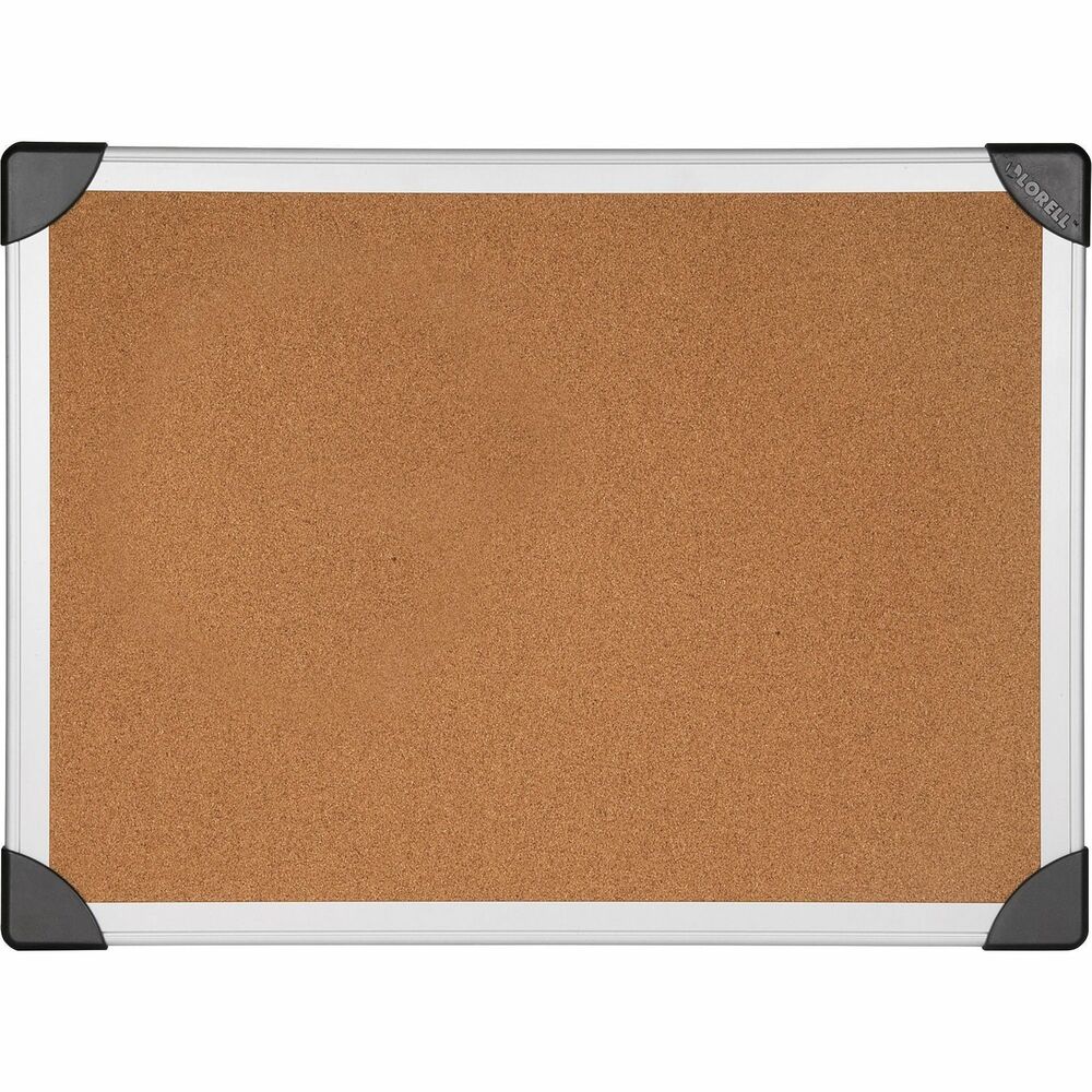 Image of Lorell Cork Board, 8'x4', Aluminum, Silver/Brown