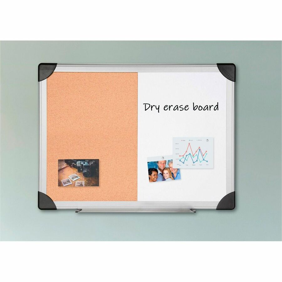 Image of Lorell Combo Board, Dry-Erase/Cork, 18"x24", Aluminum Frame