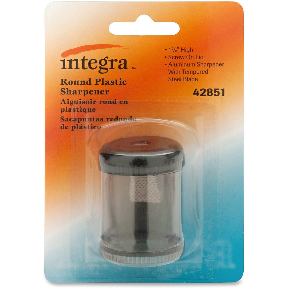 Image of Integra Pencil Sharpener, Single Hole, Plastic, 1-7/8", Smoke/BK