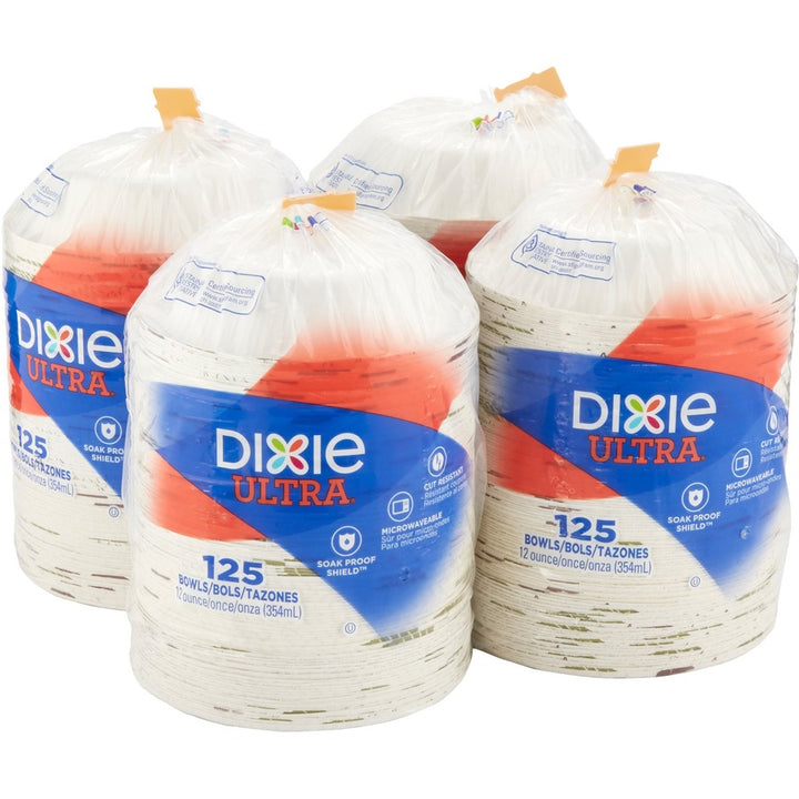 Image of Dixie® Bowls,Heavy Weight,12oz,125/PK,4PK/CT,Pathways/White