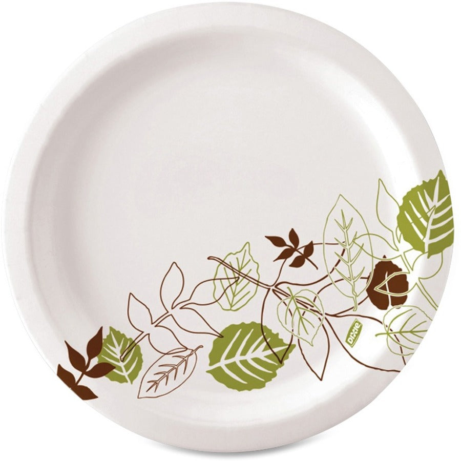Image of Dixie® Plates,Extra Heavy Weight,10",125/PK,4PK/CT,Pathways/White