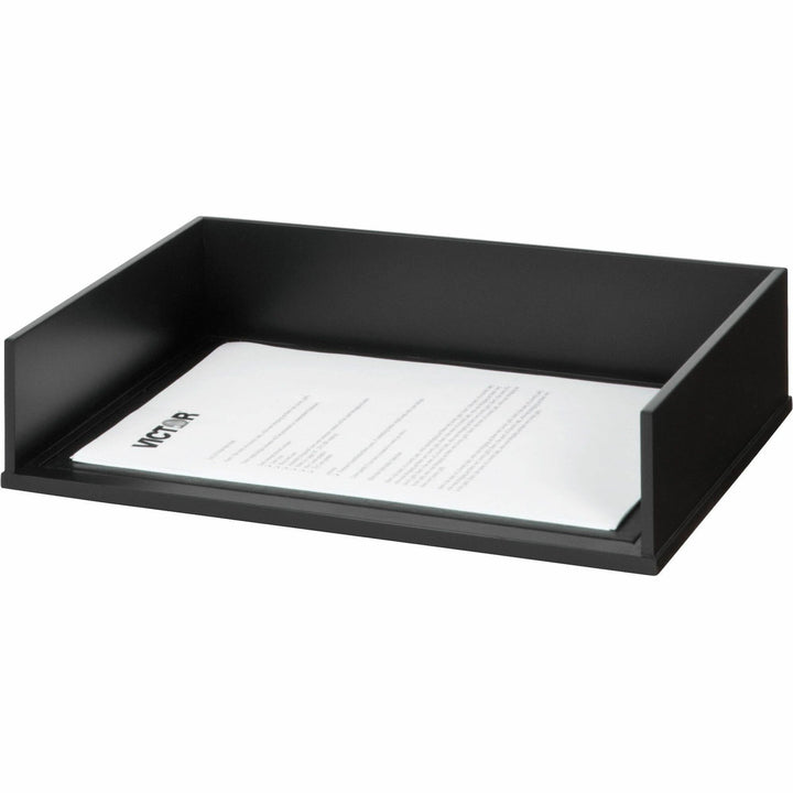 Image of Victor® Stacking Letter Tray, Side,13"x10-9/16"x3-1/4", Midnight BK