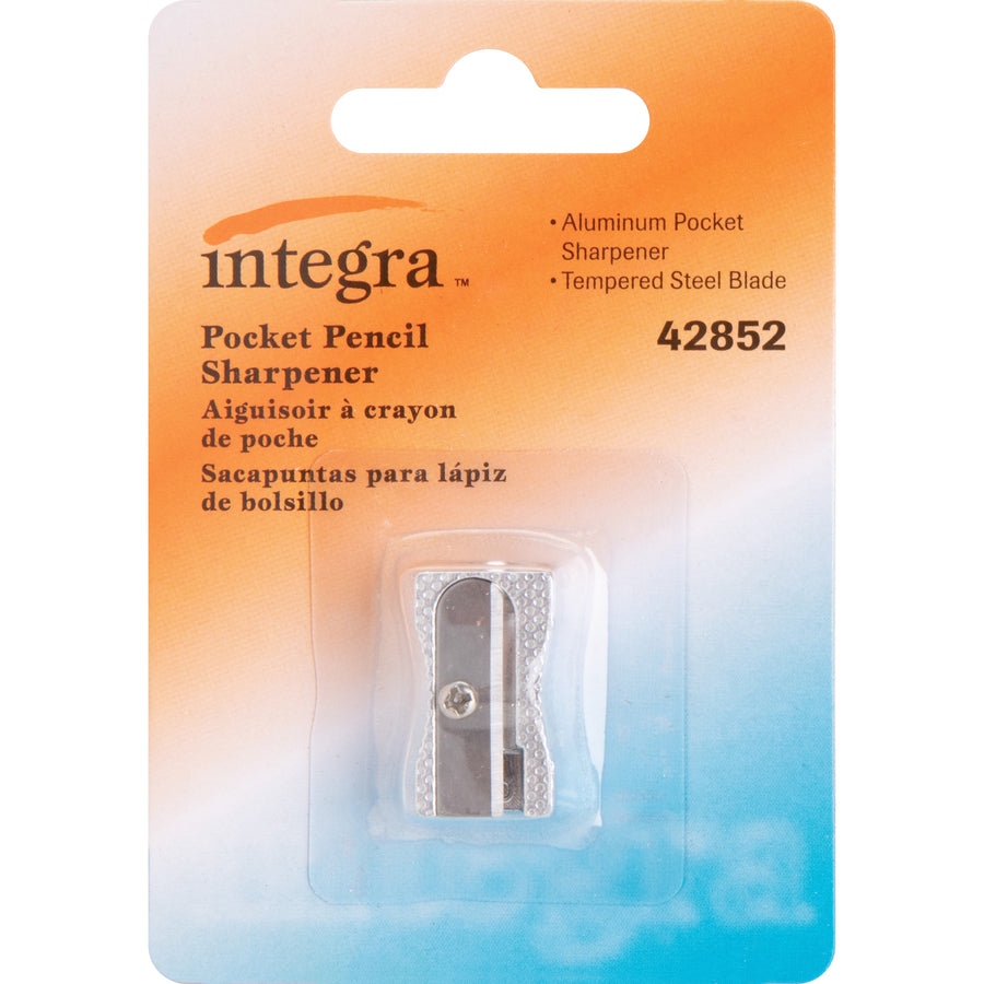 Image of Integra 42852 Aluminum Pocket Pencil Sharpener, 1 Hole(s), Aluminum, Silver, 1 Each