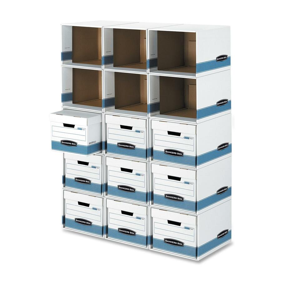 Image of Fellowes® File/Cube Box Shell, Ltr/Lgl,12"x15"x10", 6/CT, White/Blue
