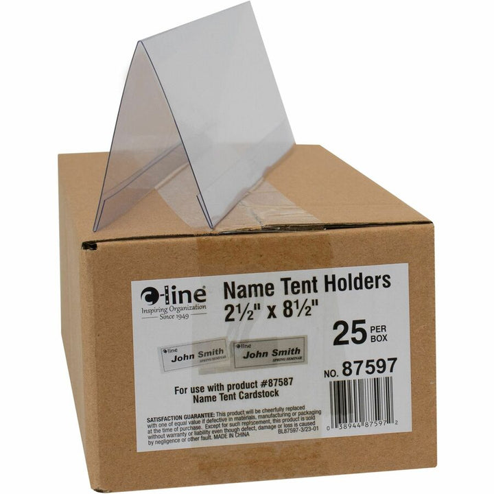 Image of C-Line® Name Tents w/Holder,Inkjet/Laser,Plastic,8-1/2"x11",25/BX,CL