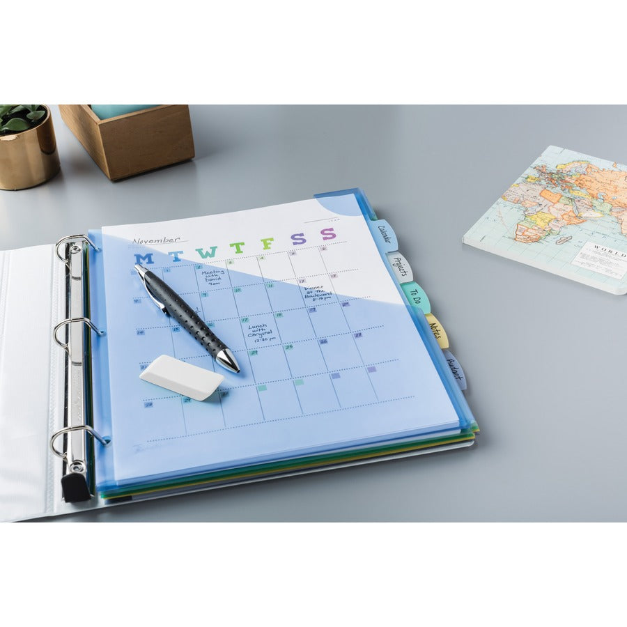 Image of Avery® 16183 Corner Lock Write & Erase Plastic Dividers with Expandable Pockets