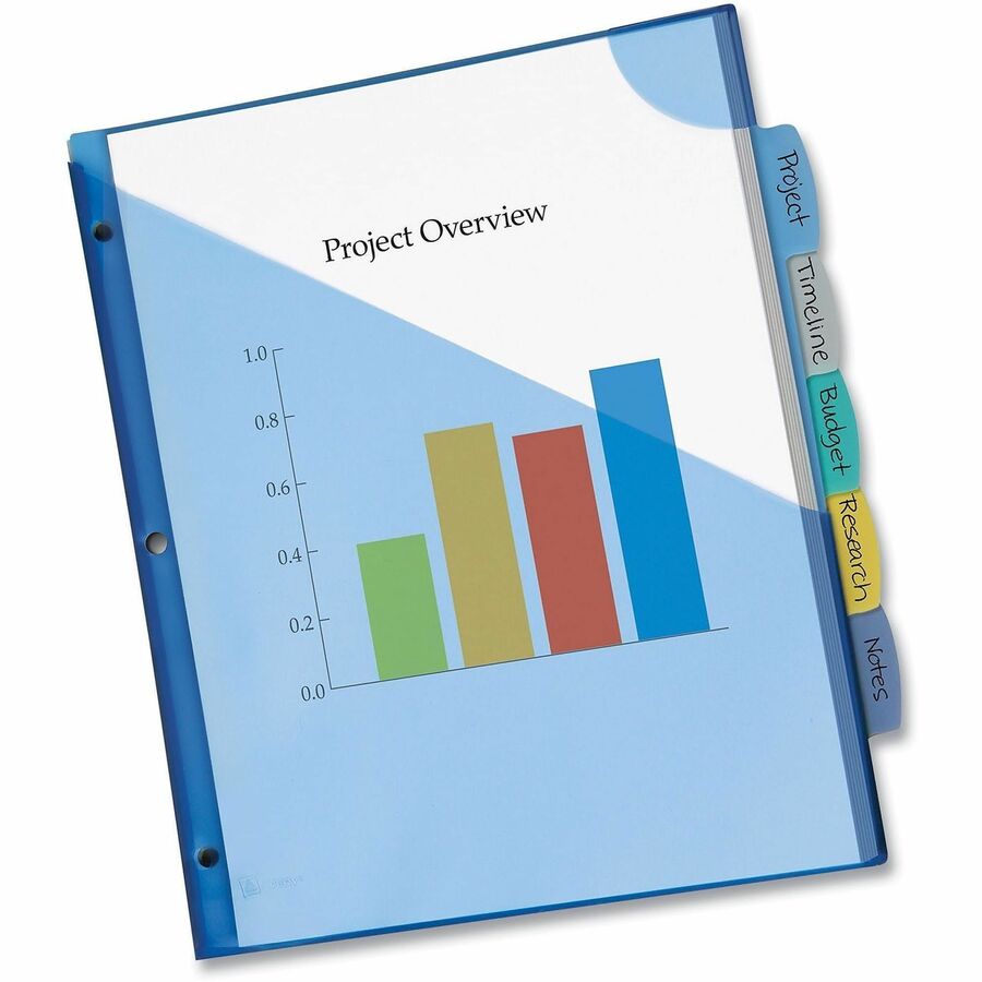 Image of Avery® 16183 Corner Lock Write & Erase Plastic Dividers with Expandable Pockets