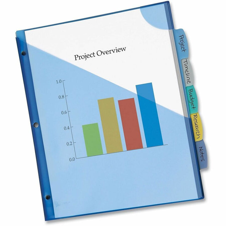 Image of Avery® 16183 Corner Lock Write & Erase Plastic Dividers with Expandable Pockets