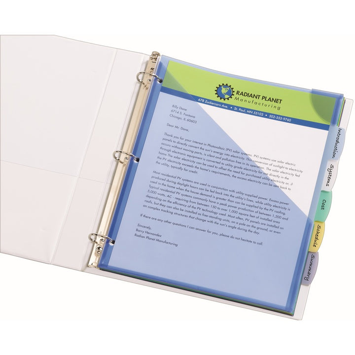 Image of Avery® 16183 Corner Lock Write & Erase Plastic Dividers with Expandable Pockets