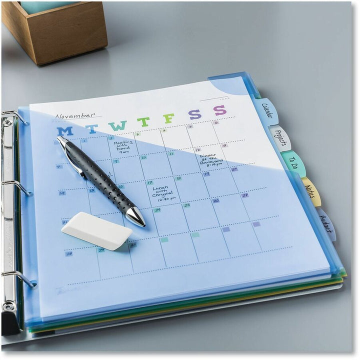 Image of Avery® 16183 Corner Lock Write & Erase Plastic Dividers with Expandable Pockets