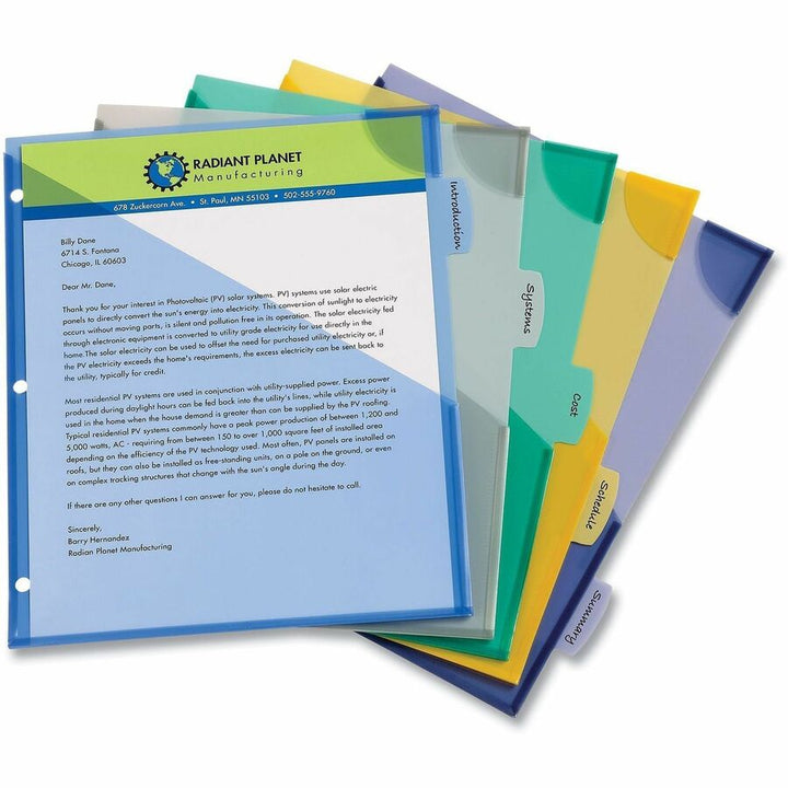 Image of Avery® 16183 Corner Lock Write & Erase Plastic Dividers with Expandable Pockets