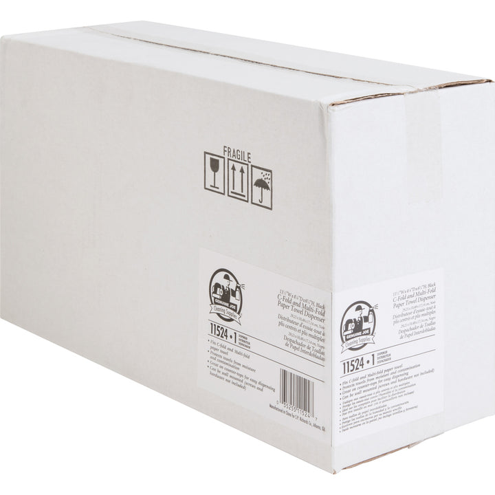 Image of Genuine Joe Paper Towel Dispenser, 11-1/2"x4-1/8"x6-3/4", Black
