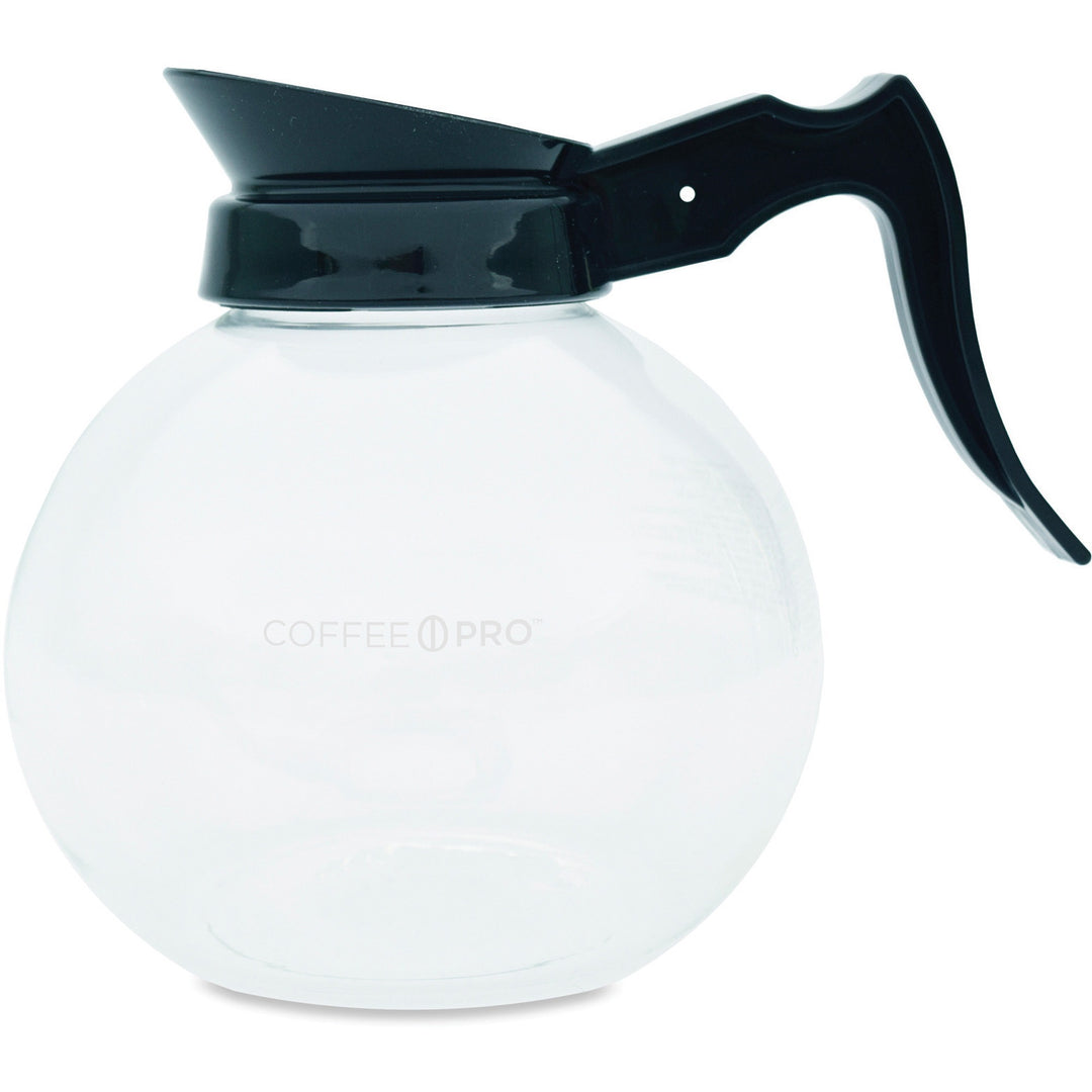 Image of Coffee Pro Glass Decanter, Regular, 12 Cup, 8"x10"x10", Black Handle