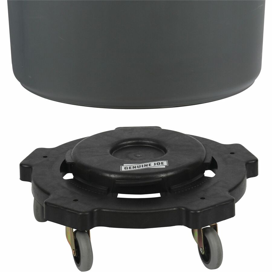 Image of Genuine Joe Dolly, Gallon Round, f/32/44/55 Gal, 17.91"x6.3", Black