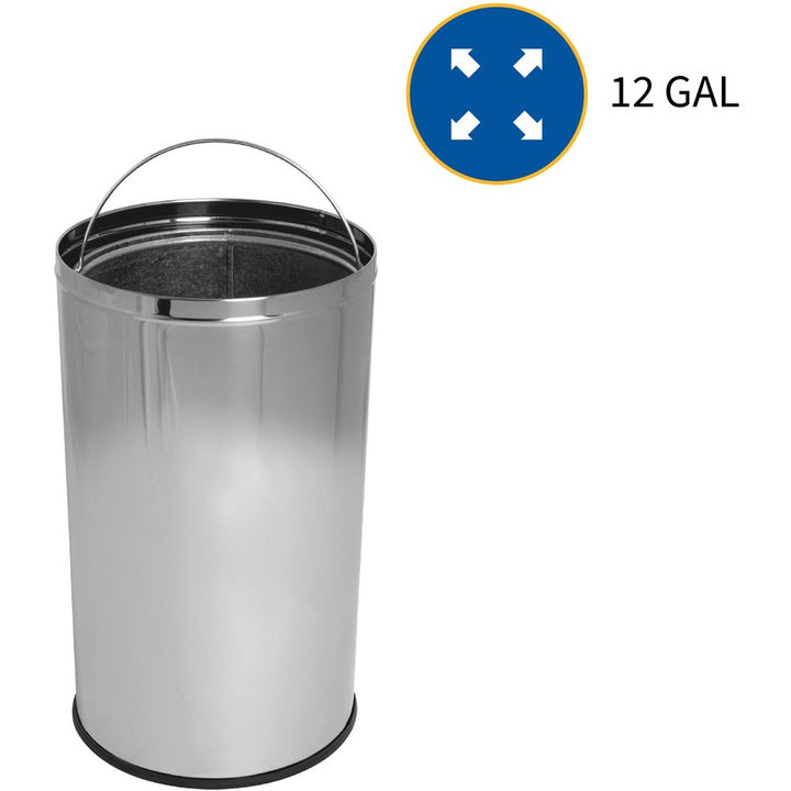 Image of Genuine Joe Waste Receptacle, 12 Gal, 14-4/5"Dia x 29-1/5", STST