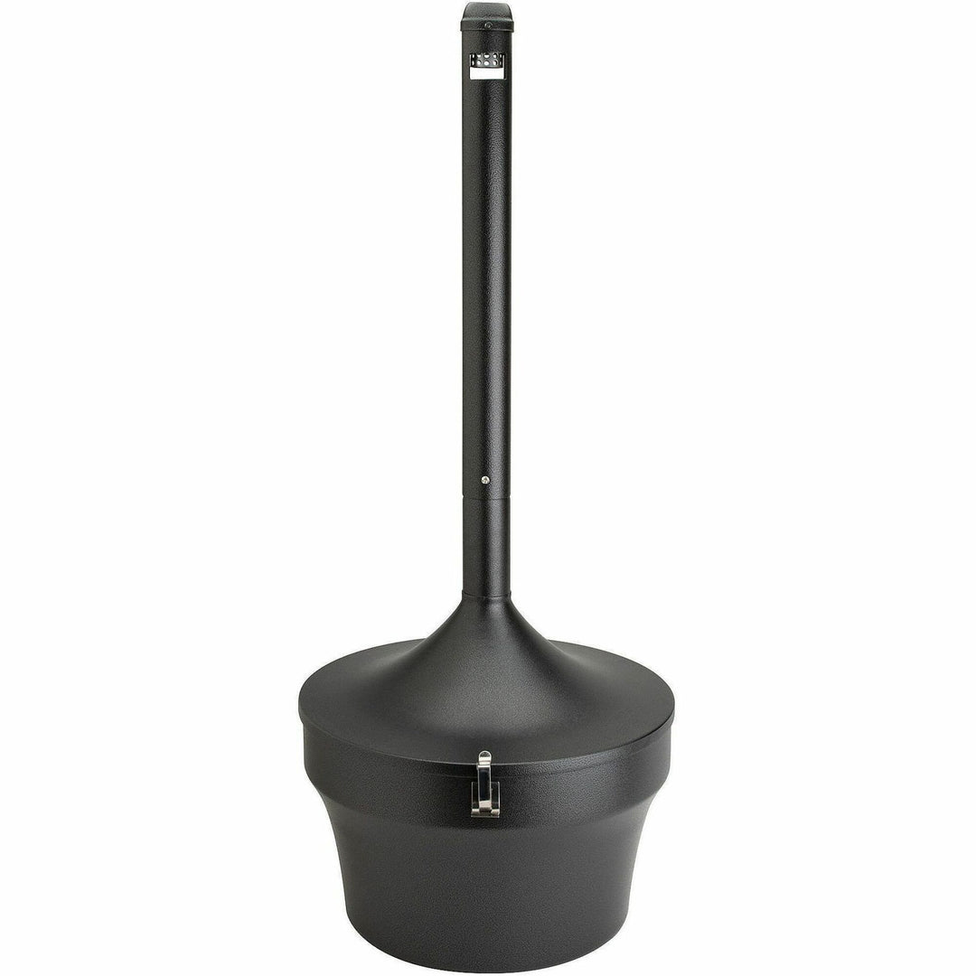 Image of Genuine Joe Smoking Receptacle, Capped Tube, 4.25 Gal., 16"x37", Black