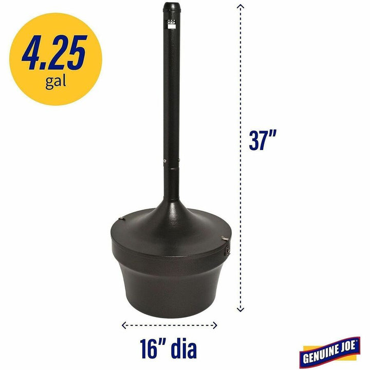 Image of Genuine Joe Smoking Receptacle, Capped Tube, 4.25 Gal., 16"x37", Bronze