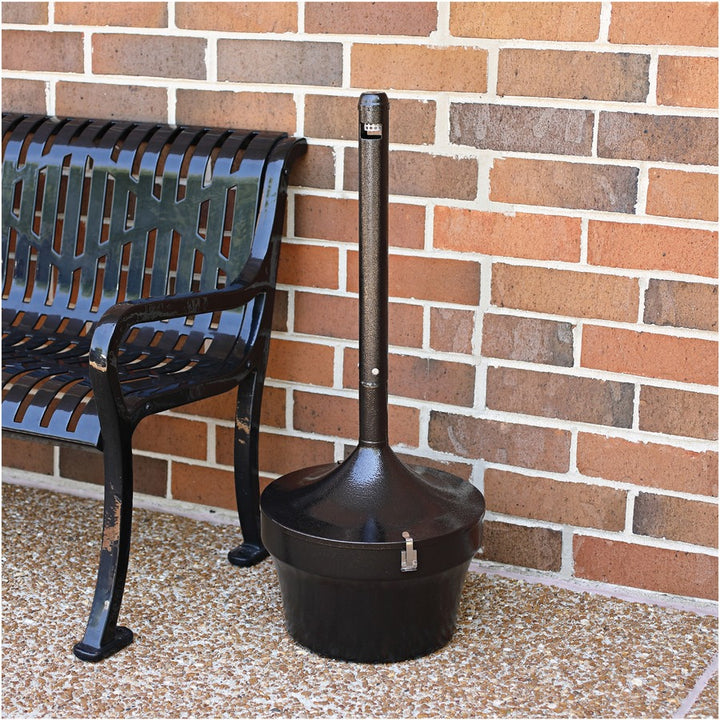 Image of Genuine Joe Smoking Receptacle, Capped Tube, 4.25 Gal., 16"x37", Bronze