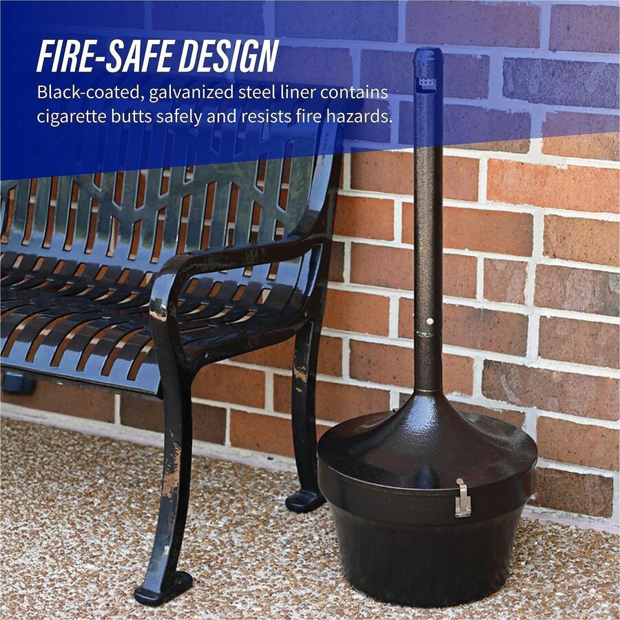 Image of Genuine Joe Smoking Receptacle, Capped Tube, 4.25 Gal., 16"x37", Bronze