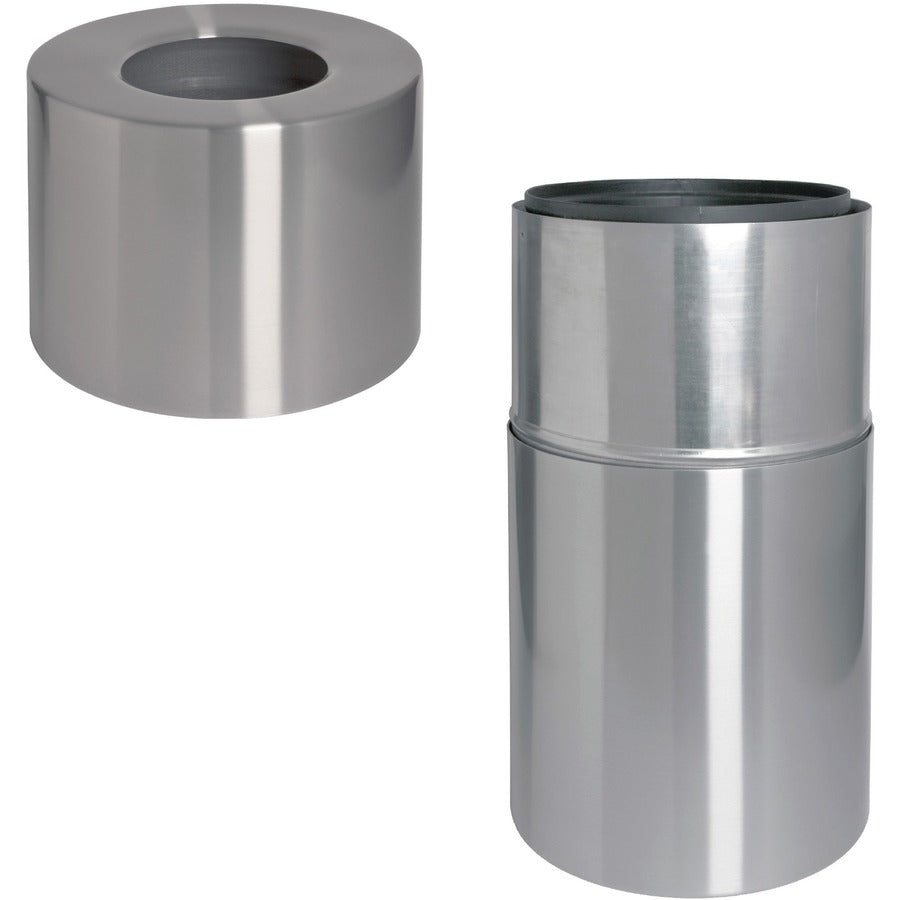 Image of Genuine Joe Waste Receptacle,Weather-resistant,35 Gal,18"x34",Aluminum
