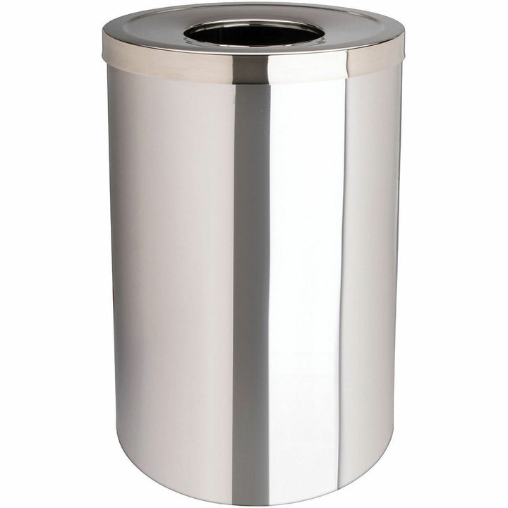 Image of Genuine Joe Waste Receptacle, 30 Gal, 20"Diax31-1/2"H, Stainless Steel