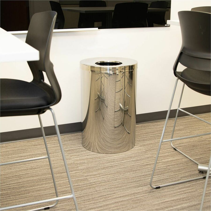 Image of Genuine Joe Waste Receptacle, 30 Gal, 20"Diax31-1/2"H, Stainless Steel