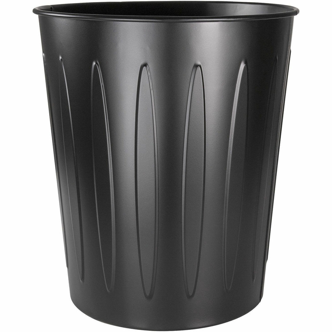 Image of Genuine Joe 58897 6-gallon Fire-safe Trash Can, 6 gal Capacity, Fire-Safe, Sturdy, 14" H x 13" Diameter, Metal, Steel, Black, 1 Each