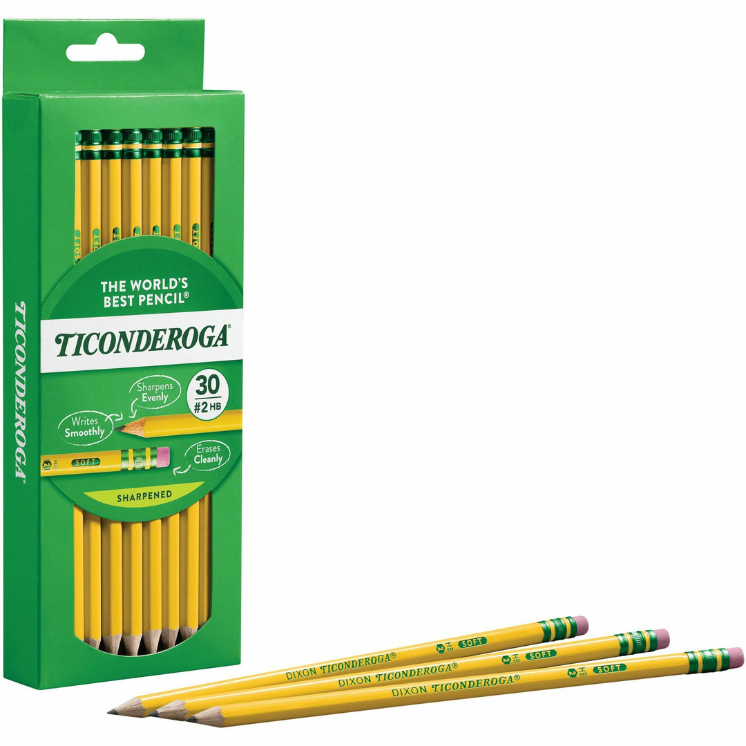 Image of Ticonderoga 13830 Pre-Sharpened No. 2 Pencils, #2, Yellow Barrel, 30 / Box