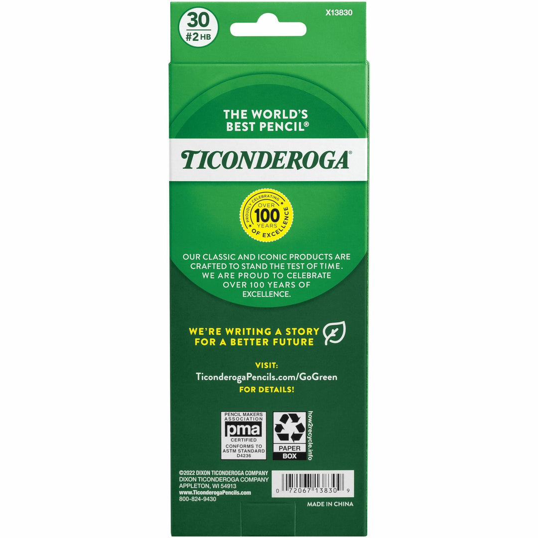 Image of Ticonderoga 13830 Pre-Sharpened No. 2 Pencils, #2, Yellow Barrel, 30 / Box