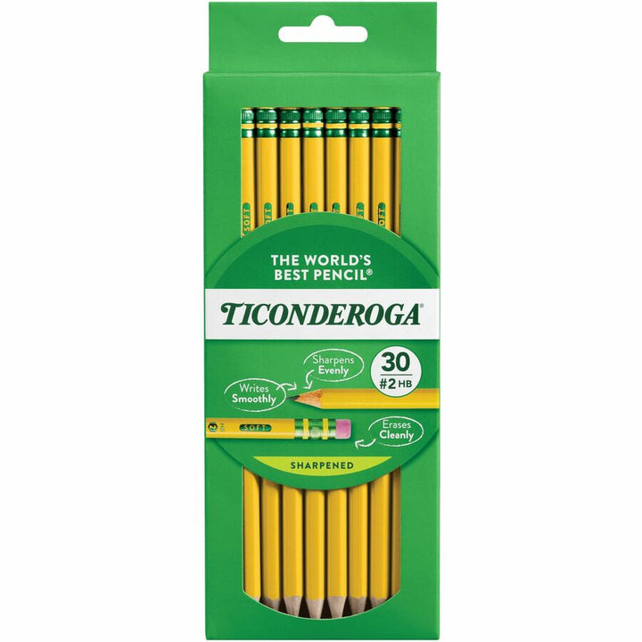 Image of Ticonderoga 13830 Pre-Sharpened No. 2 Pencils, #2, Yellow Barrel, 30 / Box